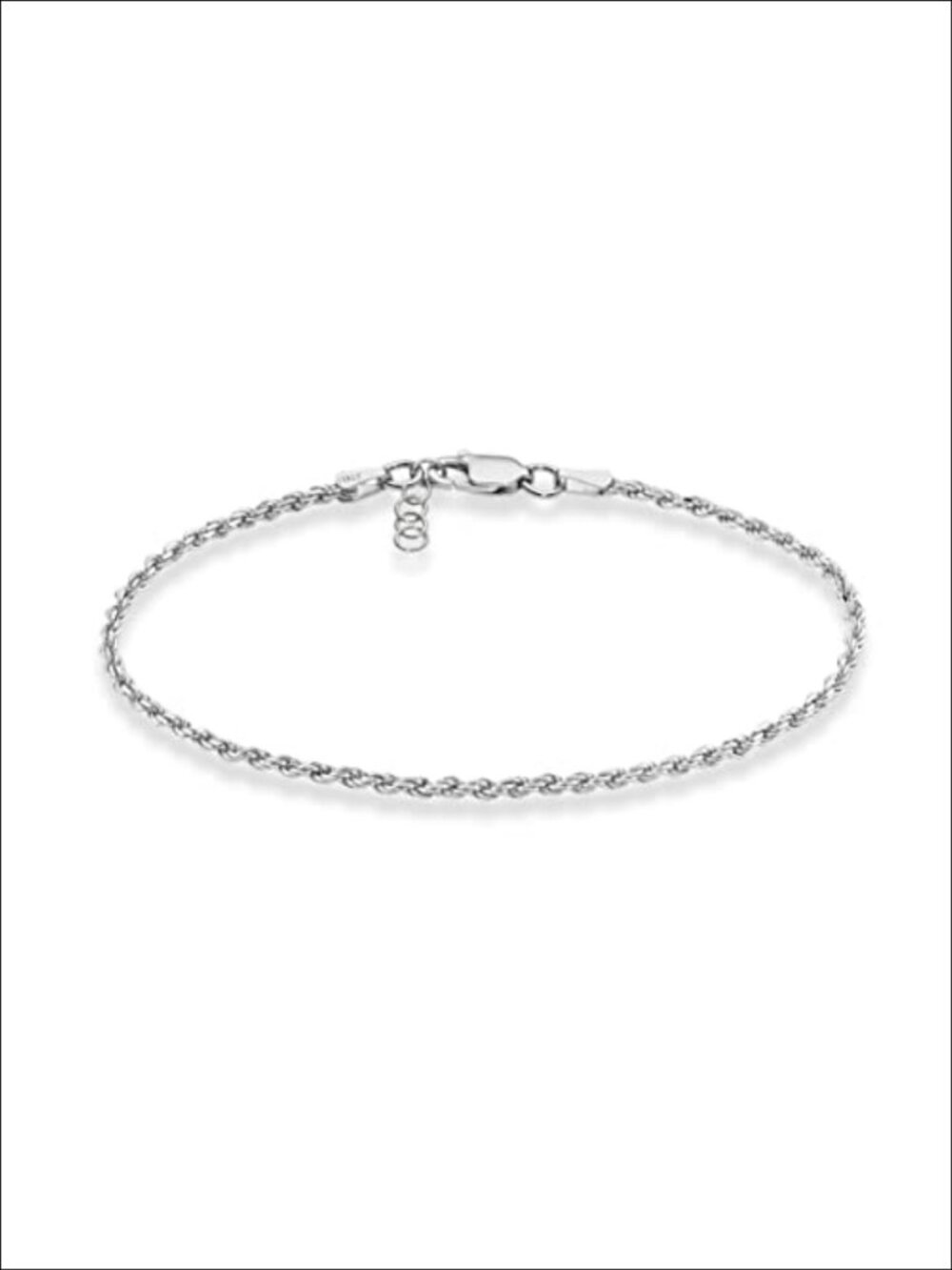 Italian 925 Sterling Silver Twisted Rope Chain Bracelet Unisex
